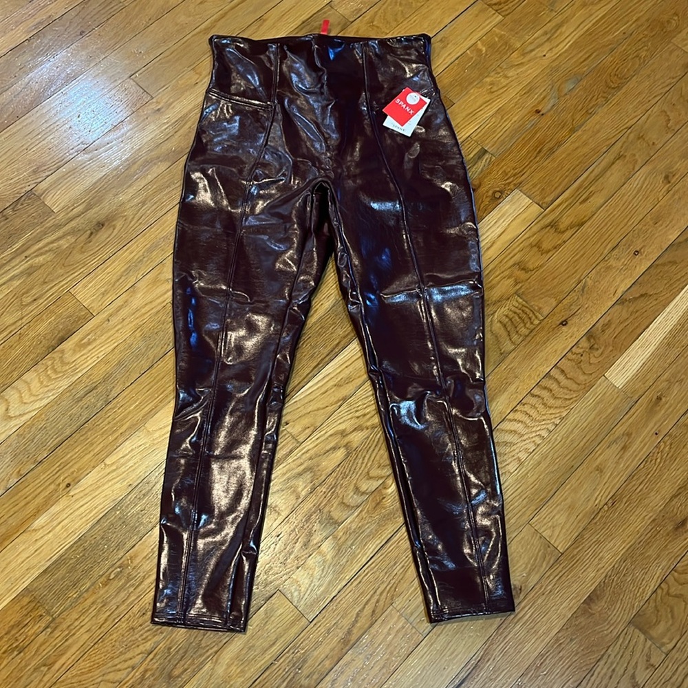 Spanx Faux Leather Patent Leggings NWT